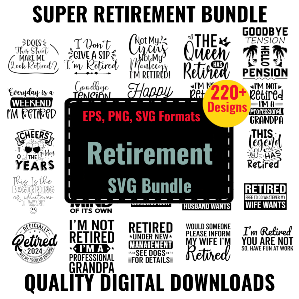 Funny Retirement Svg Bundle, Officially Retired Svg, Funny Retirement Gifts, Retired Grandma Svg, Under New Management Png, Retired Png