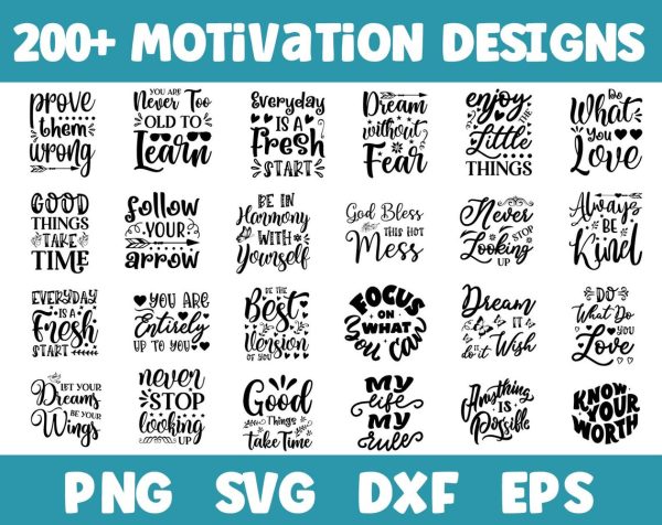 Motivational Svg Bundle, Positive Quote, Saying Svg, Png Files, Funny Quotes Cut Files For Cricut, Inspirational Svg, Motivation Svg Bundle - Image 3