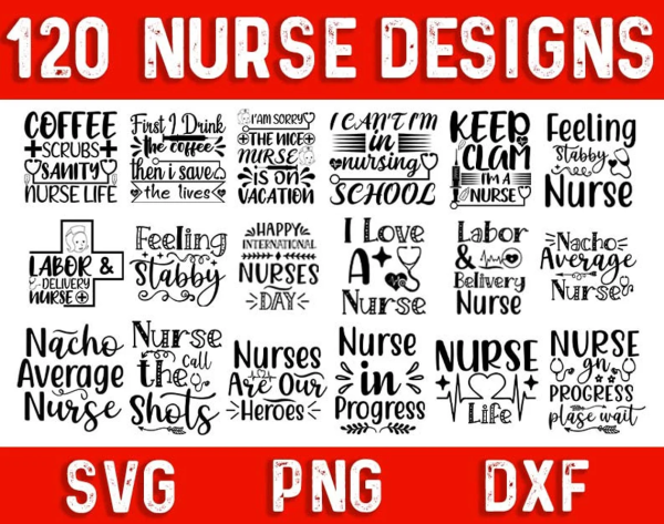 Nurse SVG Bundle, Nurse Quotes SVG, Nurse Sayings, Nurse Svg Heart, Nurse Life, Nurse Cut Files, Cut Files For Cricut, Nurse Silhouette