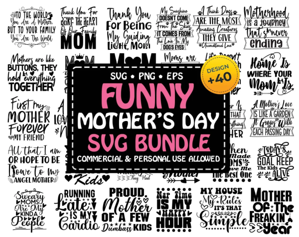 Funny Mothers Day SVG Bundle, Mother Quotes SVG, Mom SVG, Mom png, Mom Quotes Bundle, Mother's Day 2024, Digital file, Instant Download