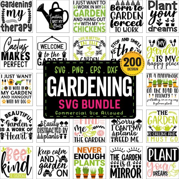 Gardening SVG Bundle, Plants Lover SVG Cut Files, Succulent Svg png dxf eps, Funny Plant Quotes SVG, Plants Svg Bundle, Commercial use