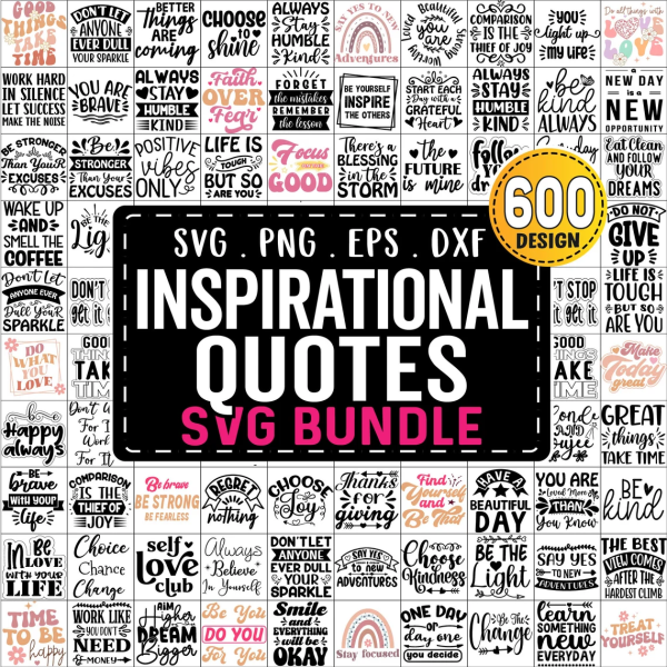 Inspirational Quotes Svg Bundle, Motivational Quotes Svg, Inspirational Svg, Motivational Svg, Positive Quotes Png, Funny Quotes Sayings Svg