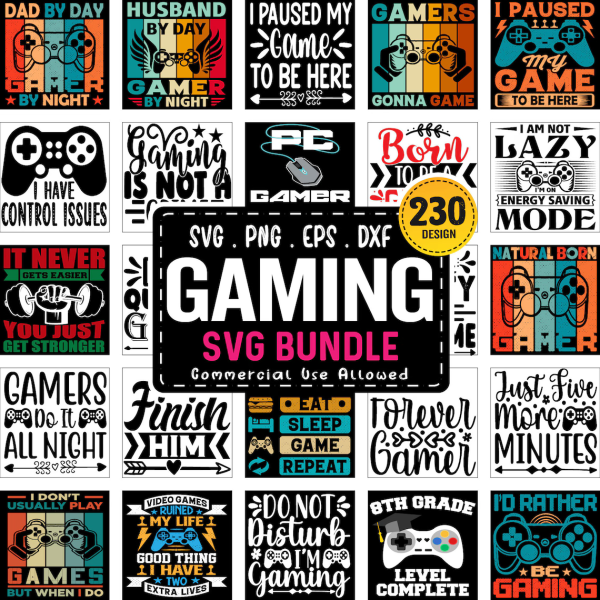 Gamer Svg Bundle, Gaming Svg Bundle, Gamer Svg, Funny Gamer Sayings Svg, Gamer Quotes Svg, Video Games Svg, Game Controller Svg, Png, Dxf