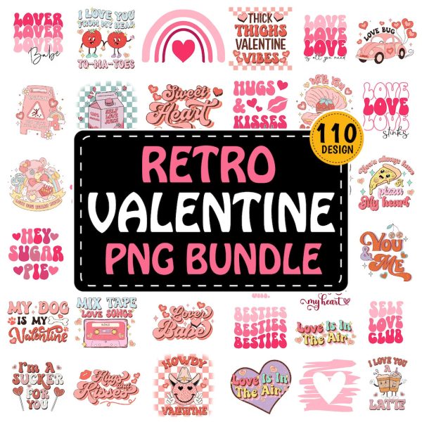 Retro Valentine PNG Bundle