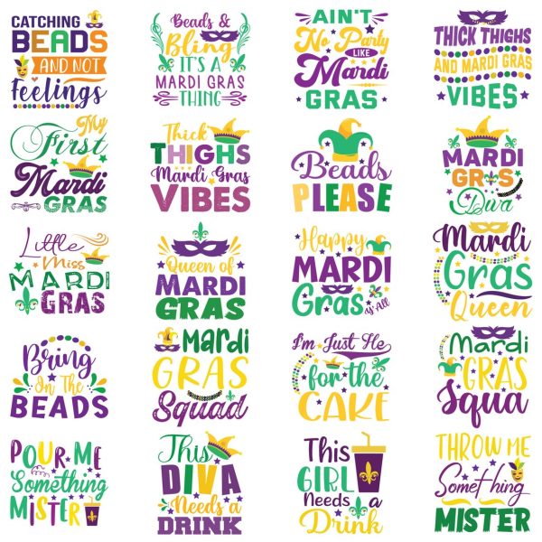 Mardi Gras SVG Bundle, mardi gras quotes png dxf eps, Mardi Gras Carnival svg, Mardi Gras Clipart, Mardi Gras SVG, Mardi Gras Festival svg - Image 7