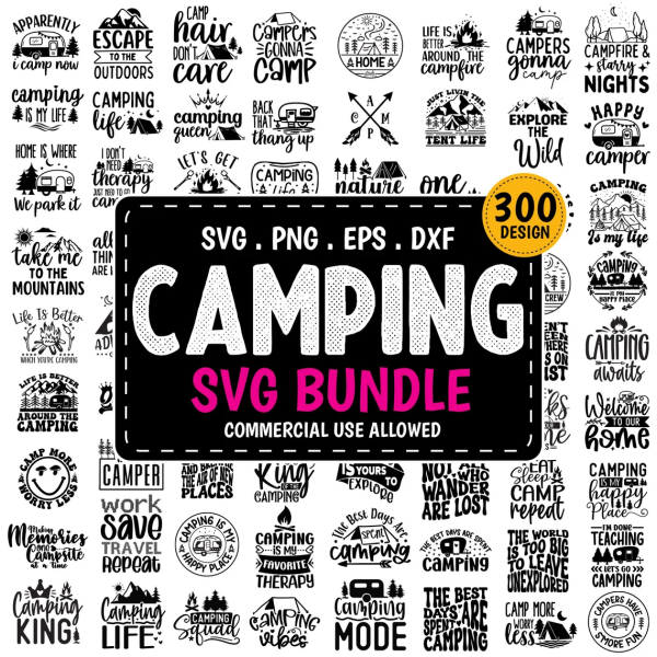 Camping SVG Bundle, Camper Svg, Camp Life Svg, Camping Quotes Svg, Camping Svg for Shirts, Adventure Svg, Firecamp svg, Traveling svg