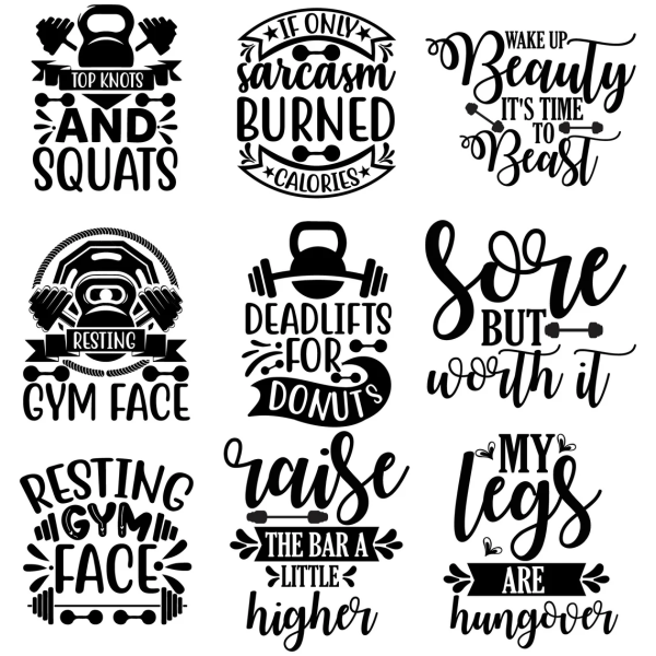 Workout SVG Bundle, Fitness Quotes, Workout Shirt svg, Gym SVG Bundle, Gym Quotes svg, Gym Cut File - Image 8