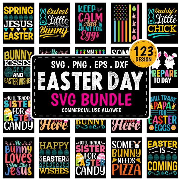 Funny Easter Day SVG Bundle Bunny Svg Kids Funny Boy Easter Day Christian Egg Hunter Svg Png Designs For Cricut Sillhoutte - Image 4