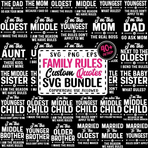 Family Rules Svg Bundle, Siblings Family Vacation Shirt, Matching Family Png Bundle, Brother Sister Mom Dad Baby, Personalized Family Gifts