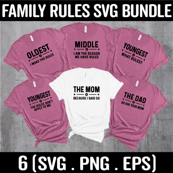 Family Rules Svg Bundle, Siblings Family Vacation Shirt, Matching Family Png Bundle, Brother Sister Mom Dad Baby, Personalized Family Gifts - Image 6