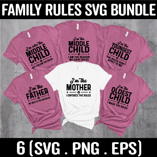 Family Rules Svg Bundle, Siblings Family Vacation Shirt, Matching Family Png Bundle, Brother Sister Mom Dad Baby, Personalized Family Gifts - Image 5