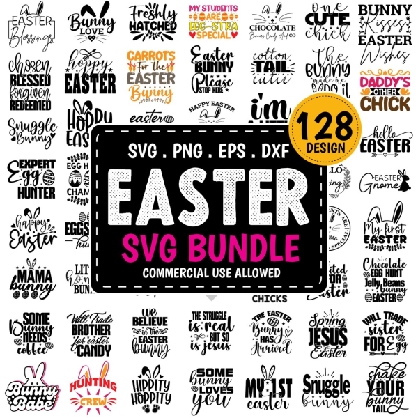 Funny Easter Day SVG Bundle Bunny Svg Kids Funny Boy Easter Day Christian Egg Hunter Svg Png Designs For Cricut Sillhoutte - Image 3