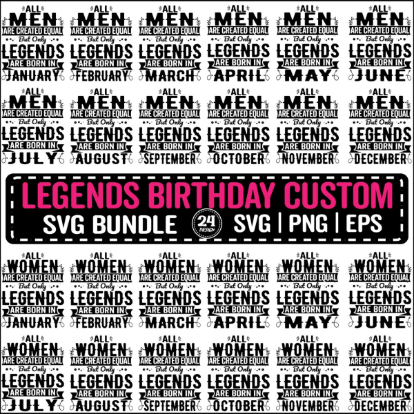 Birthday Shirt Svg for Women, Birthday Shirt Svg for Men, Legends Are Born in March, Custom Birthday Month, Women Born In March Svg