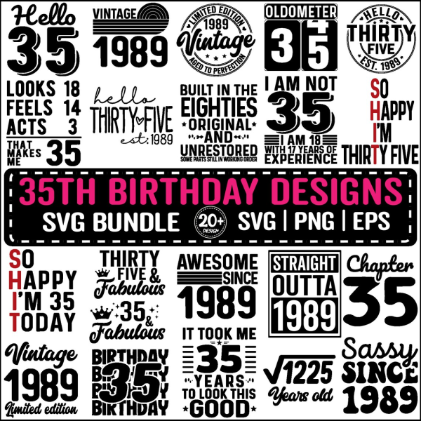 21st to 90th Birthday SVG Bundle, Vintage 1934 Birthday Gift Ideas, Ninety Svg for Shirts, Hello 90 Svg Cricut Cut Files Instant Download - Image 8