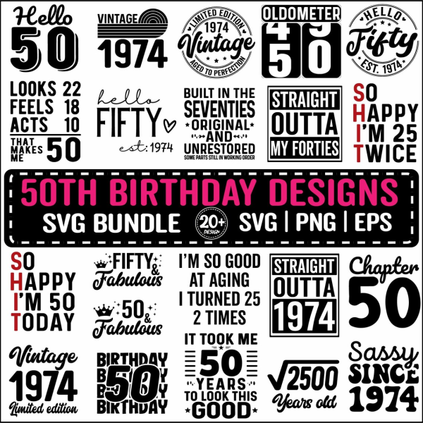 21st to 90th Birthday SVG Bundle, Vintage 1934 Birthday Gift Ideas, Ninety Svg for Shirts, Hello 90 Svg Cricut Cut Files Instant Download - Image 5