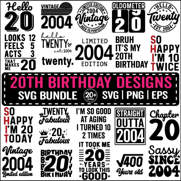 21st to 90th Birthday SVG Bundle, Vintage 1934 Birthday Gift Ideas, Ninety Svg for Shirts, Hello 90 Svg Cricut Cut Files Instant Download - Image 3