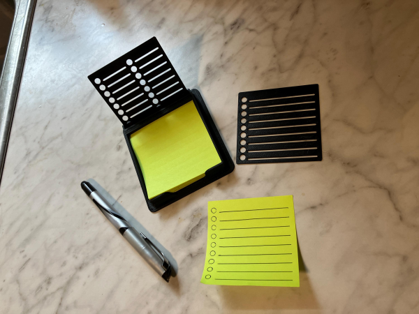 Sticky Note Stencils with Tray | Fits 3x3 Post-It Notes | Checklist Guide | Desk Organizer | Rubber Feet | Todo List - Image 5