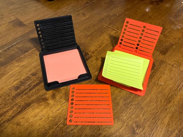 Sticky Note Stencils with Tray | Fits 3x3 Post-It Notes | Checklist Guide | Desk Organizer | Rubber Feet | Todo List