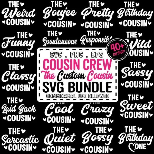 Cousins Shirts SVG Bundle, Cousins Matching Shirts SVG, Cousins SVG Bundle, Cousin Crew Svg, Cousin Svg, Girls Party, Birthday Party Svg